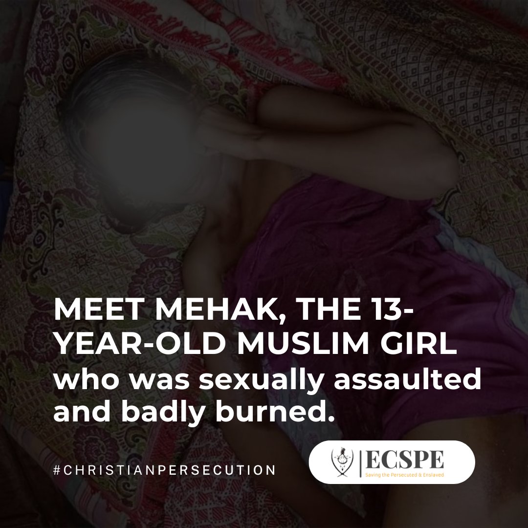 On March 16th, we reported the horrific incident involving 13-year-old Muslim girl Mehak, who the Kiln Manager had sexually assaulted and badly burned.

Read the full blog: ecspe.org/darkness-to-li…

#Slavery #Persecution #Childrights #WomanLifeFreedom #girlsrights #ECSPE