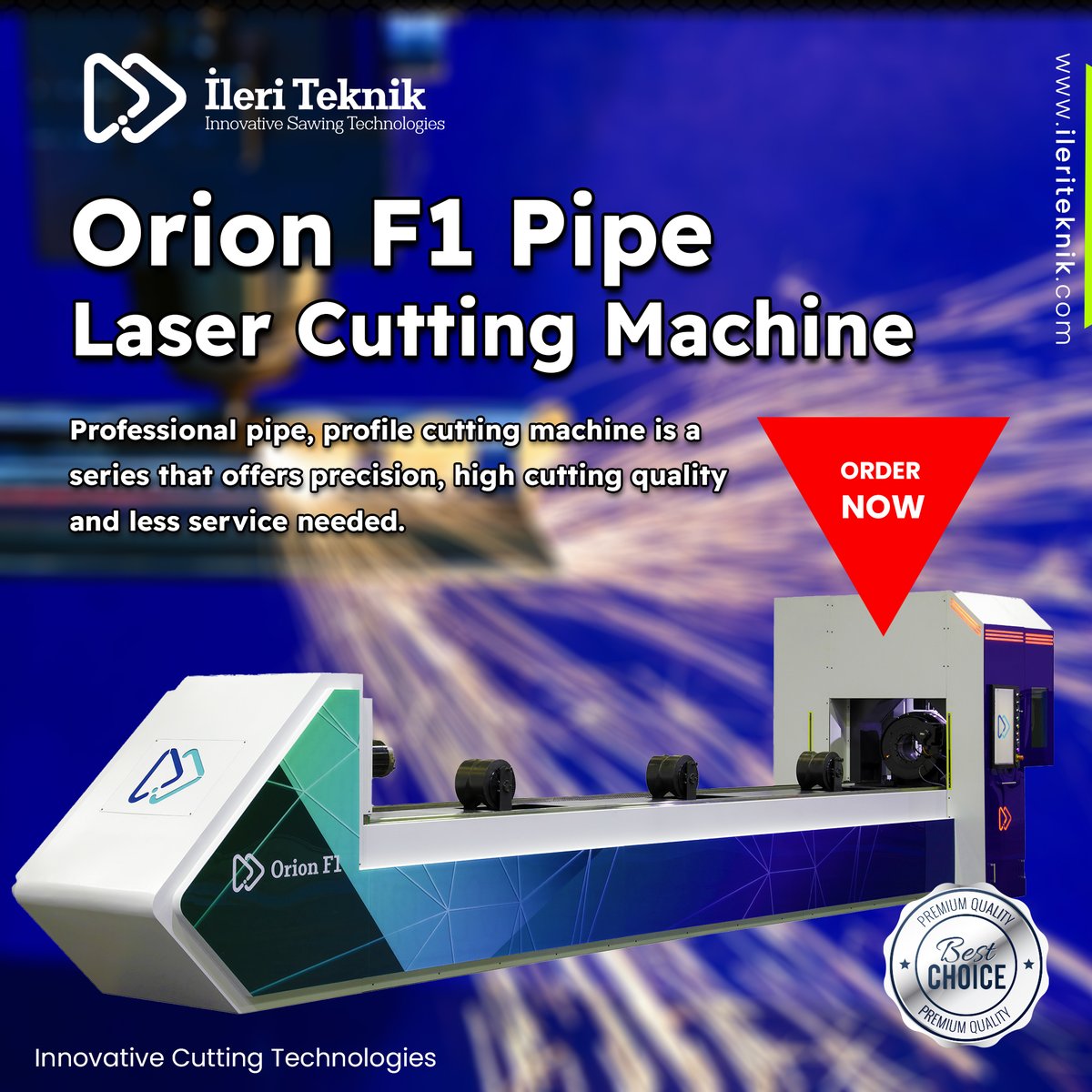Cut a wide range of pipes and profiles with ease! 💪  The Orion F1 Pipe Laser Cutting Machine handles round, square, rectangular, and more.  Discover its power:

👉 ileriteknik.com/products/orion…

#pipelasercutting #fabrication #metalworking #lasertechnology #ileriteknik