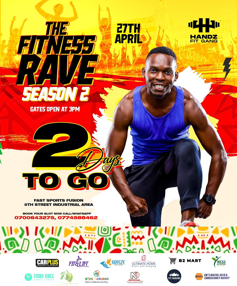 We are making this #FitnessRave one you will never forget. Grab your tickets now!!! 🔥 #2DAYSTOGO 💪🏾
@MinofHealthUG 
@fit_uganda .