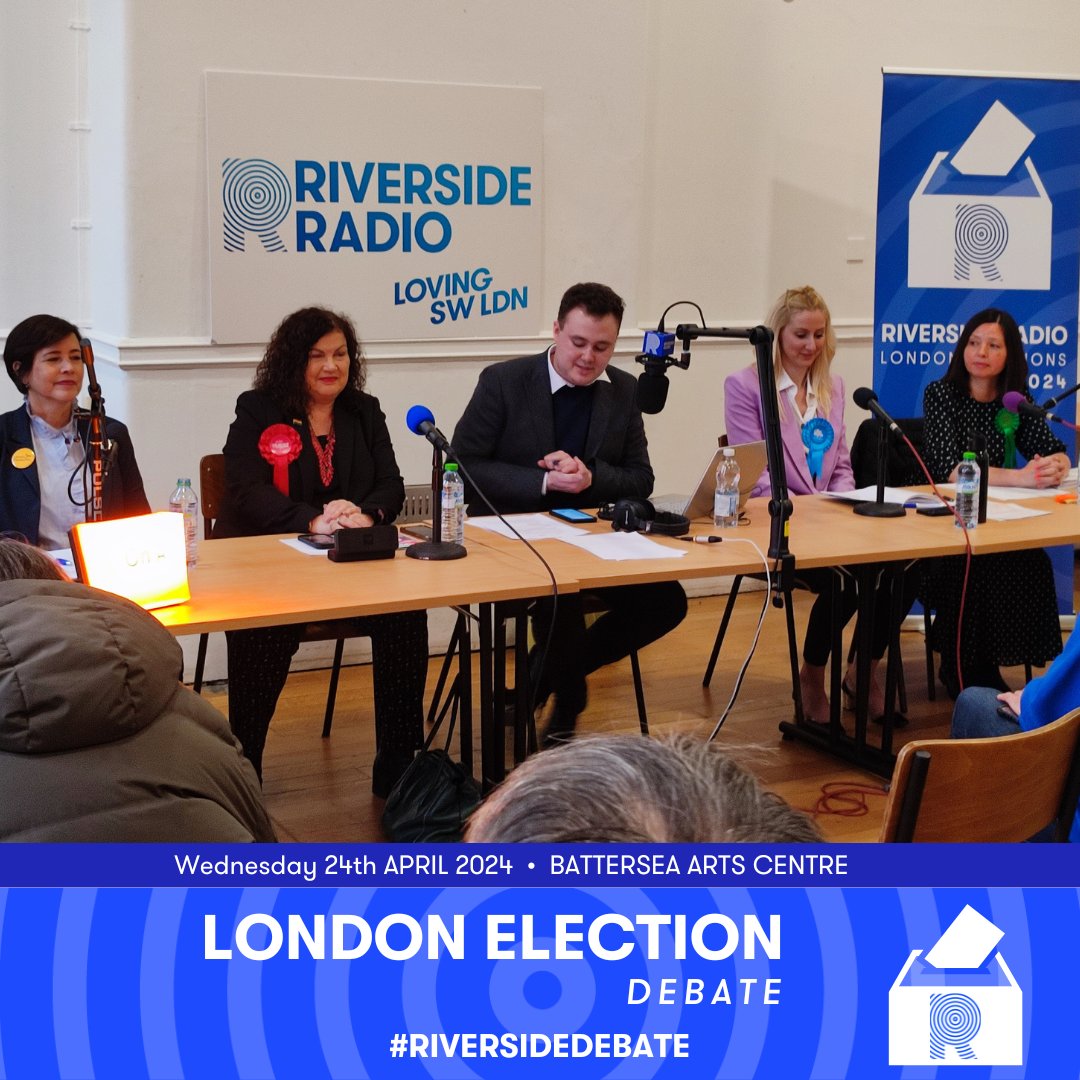 Listen again to our LONDON ELECTION DEBATE from @battersea_arts on MixCloud

with @SueWixLD from @LondonLibDems
@LeonieC from @LondonLabour
@CllrCoxEleanor from @LdnConservative
& @pippamaslin from @LonGreenParty

mixcloud.com/riversideradio…

#RiversideDebate #SouthWestLondon