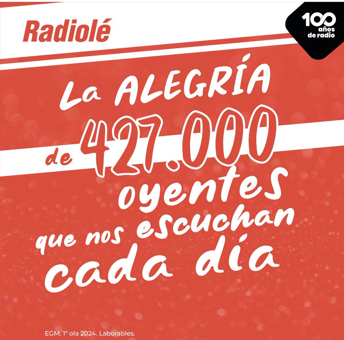 Tengo el mejor equipo de todos y la radio más bonita del mundo! 
Cifras de récord para disfrutar de la música española sin complejos.
Tras unos días de ausencia ya es hora de compartir alegrías. En nada estoy de vuelta. Gracias de ❤️a todos, hoy más que nunca.
#EGM