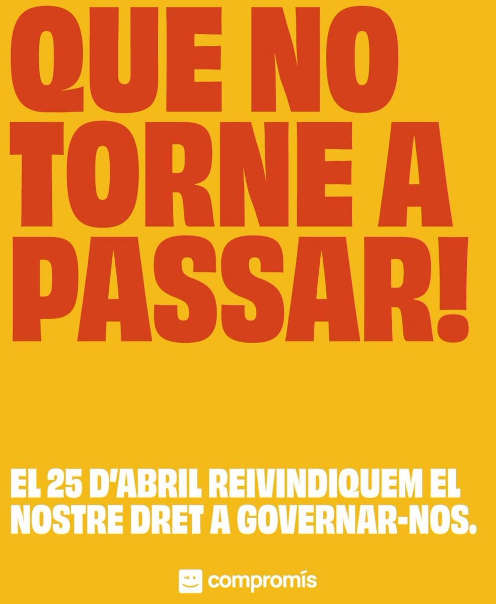 25 d'abril, Dia de les Llibertats Nacionals del País Valencià. Més que mai reivindiquem el nostre país i el nostre dret de governar-nos davant dels que volen acabar amb la nostra identitat i la nostra llengua.