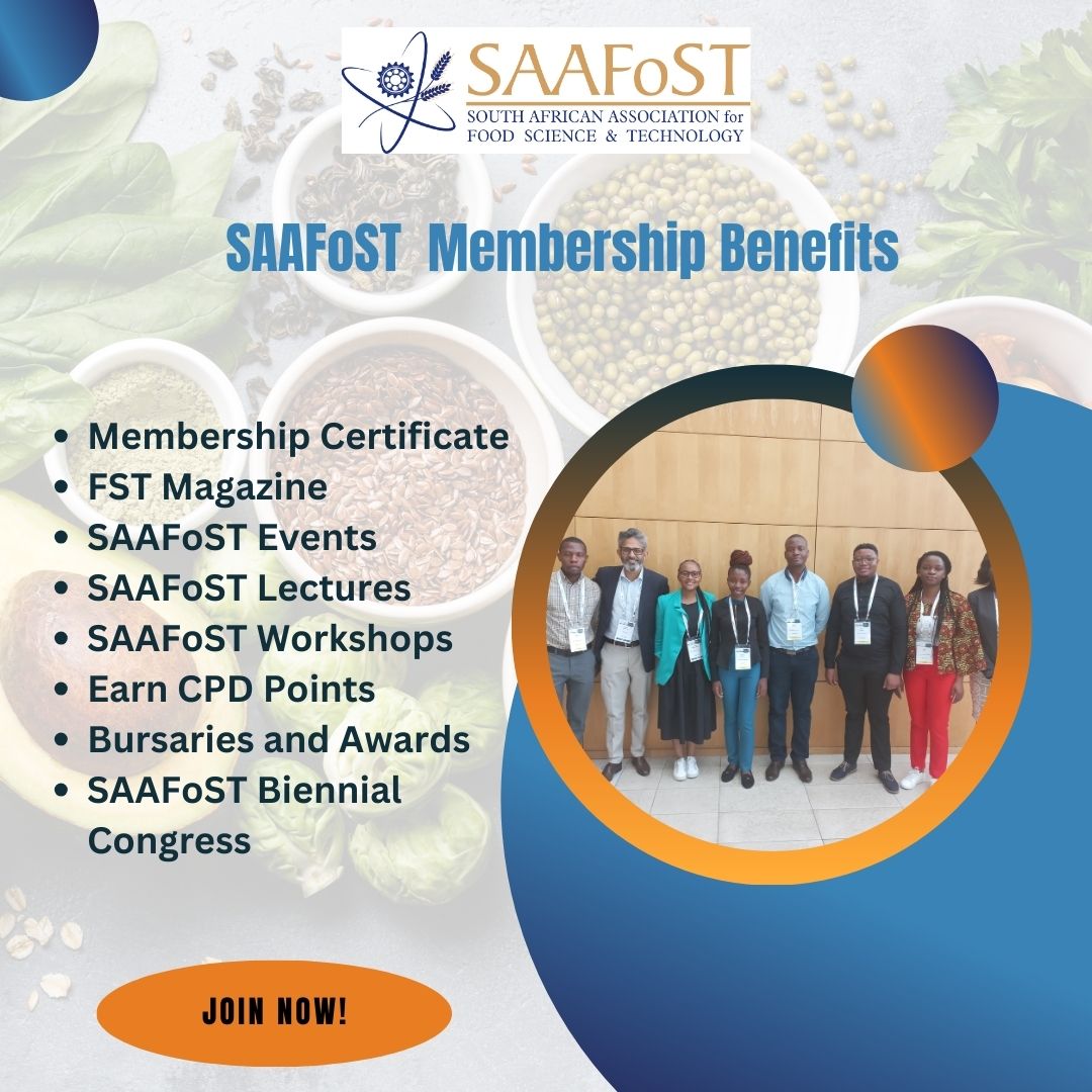 See SAAFoST membership benefits at tinyurl.com/yyhzkn34. SAAFoST, Advancing Food Science and Technology Profession since 1960! #saafost #saafostconnect #foodscience #foodtechnology