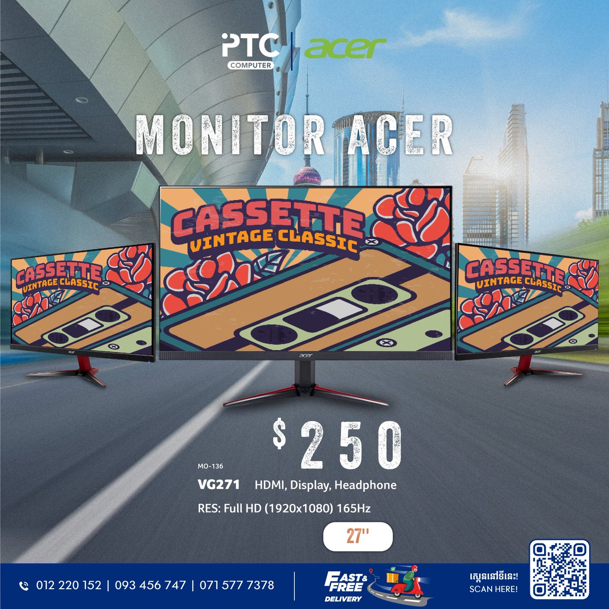ptccomputerkh's tweet image. ACER Monitor ជាមួយអេក្រង់ 21.5''-24.8'' ធំ បានច្បាស់ FHD សម្រាប់ការងារការិយាល័យ ស្រាល ដូចការងាររដ្ធបាល accounting 📷
ptc-computer.com.kh/ptc-computer
📷Sales contact : 017 633 022
#ptccomputer  #acer #acermonitor #monitor