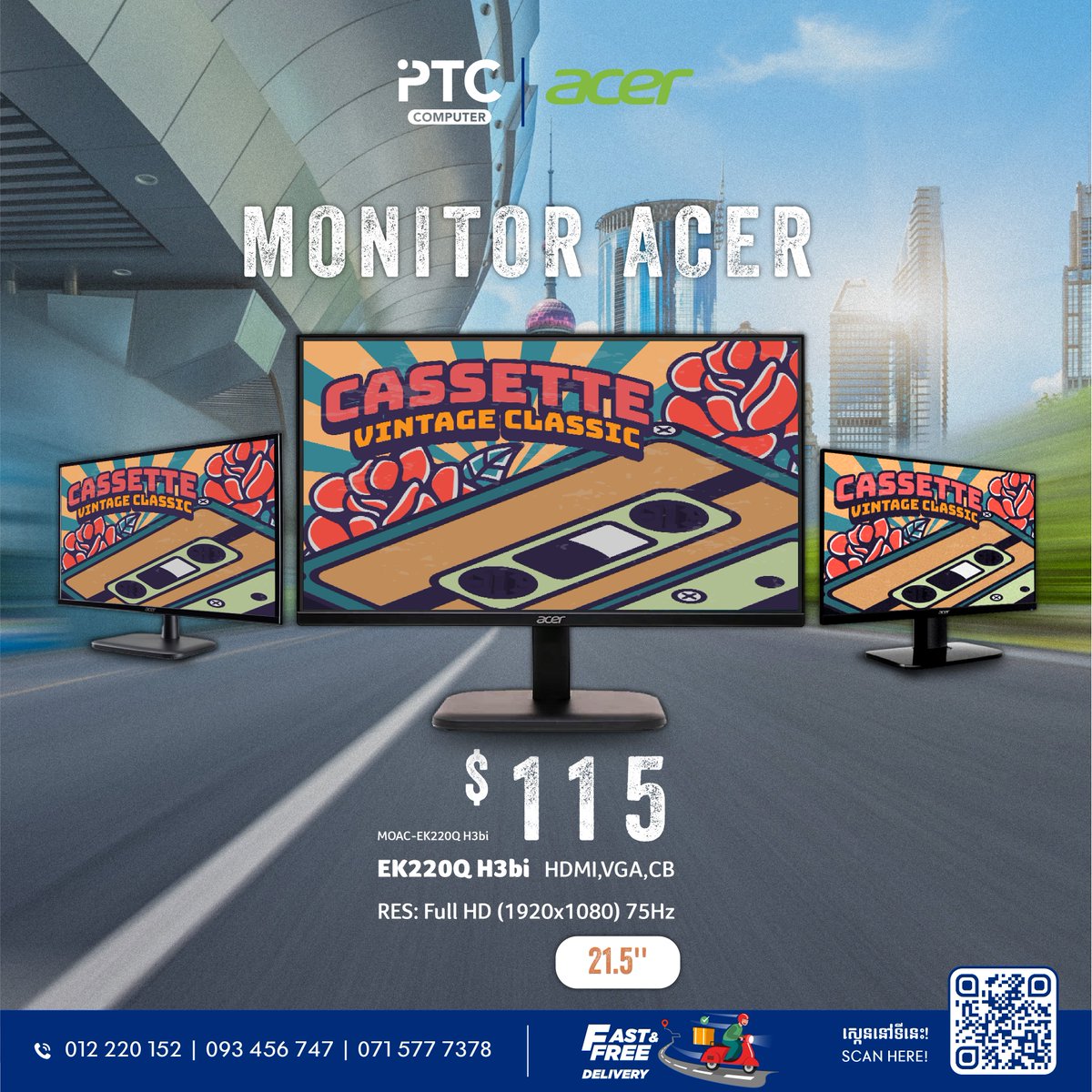 ptccomputerkh's tweet image. ACER Monitor ជាមួយអេក្រង់ 21.5''-24.8'' ធំ បានច្បាស់ FHD សម្រាប់ការងារការិយាល័យ ស្រាល ដូចការងាររដ្ធបាល accounting 📷
ptc-computer.com.kh/ptc-computer
📷Sales contact : 017 633 022
#ptccomputer  #acer #acermonitor #monitor