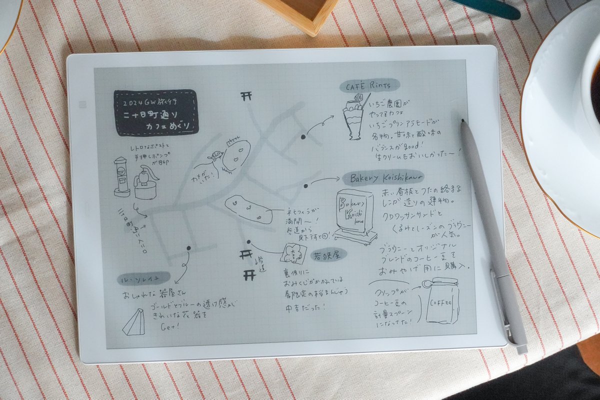 QUADERNO_fccl's tweet image. 薄くて軽い #クアデルノ は、お出かけのお供にピッタリ✨ ということでカフェ巡りをしながら旅ノートを作ってみました📝
スケジューラー入りなので、ノートと手帳は分けたいけど両方持ち歩くと重い…なんてお悩みも解決👍
デイリーページ付きで、１日１ページ派の方にもオススメです😉