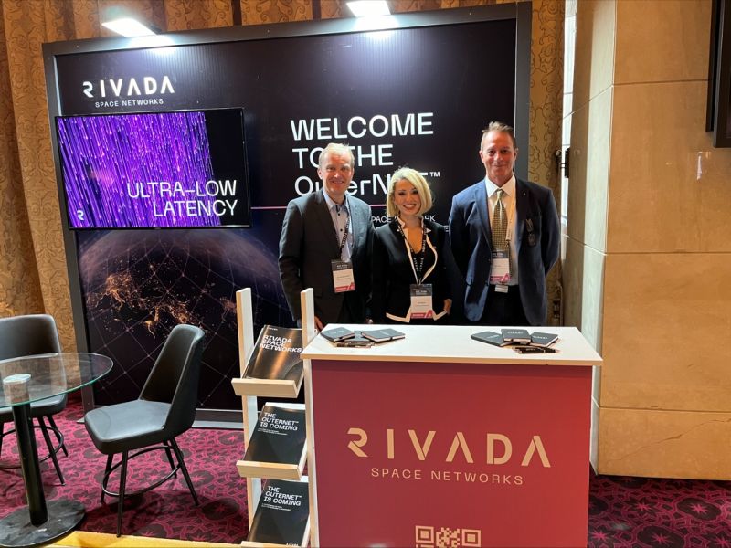 Rivada Space Networks team is at @Space_Tech_Conf to share more information about  the OuterNET🚀🛰️
#space #satellite #event