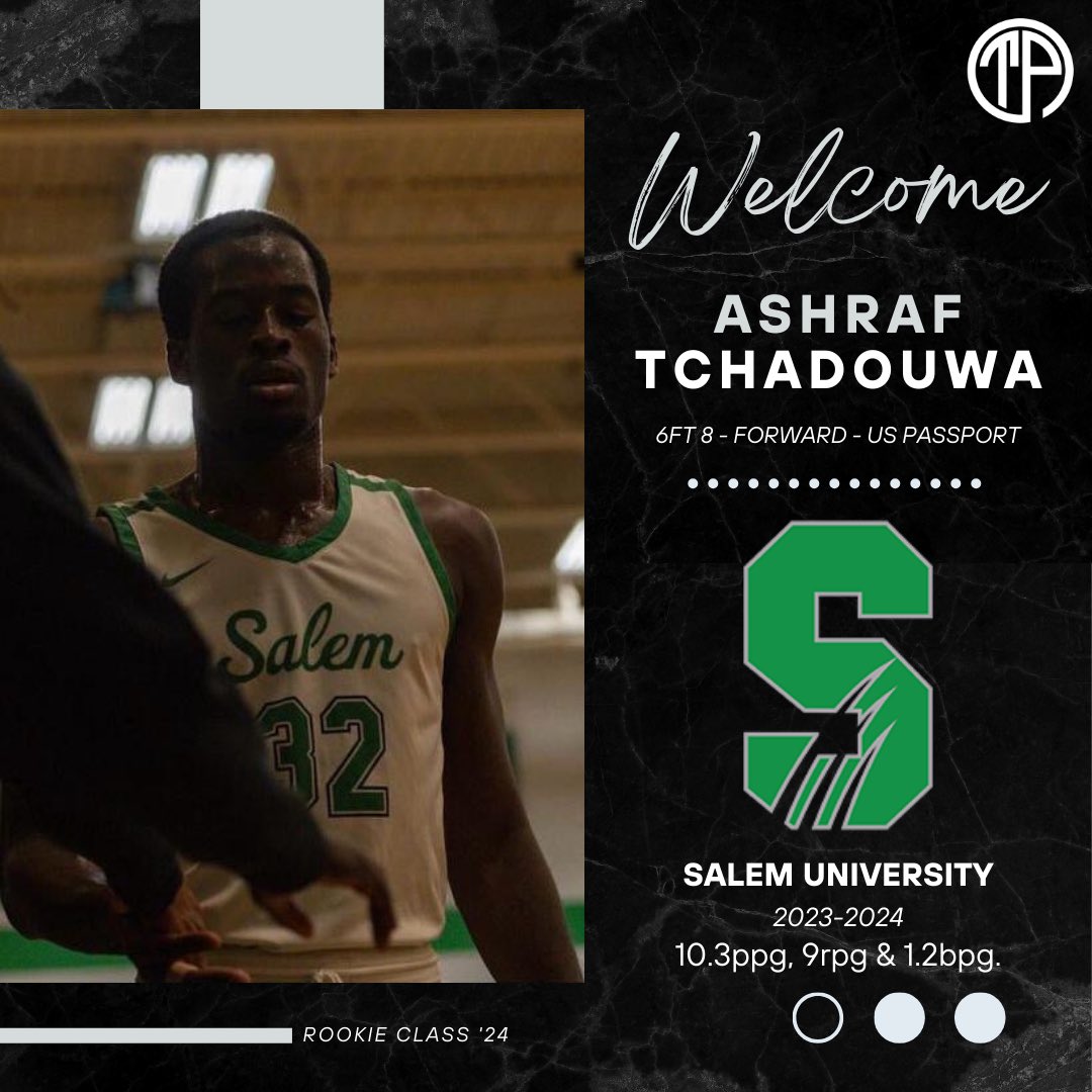 🤝 | Welcome to The Player Agency, Ashraf Tchadouwa! 

We are pleased to announce that the Salem University alum has become our newest client! 🇺🇸 

#ThePlayerAgency