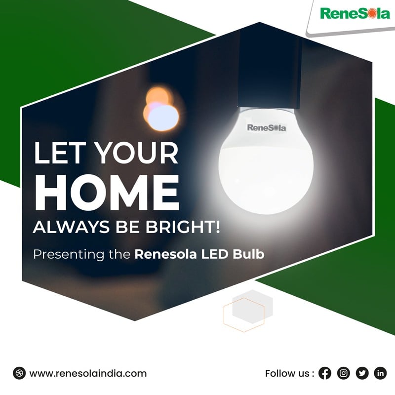 Let your home always be bright! Presenting the Renesola LED bulb.

#ledlighting #lights #ledlights #interiordesigner #homedesign #modernlighting #home #lightdesign #lightingdecor #bhfyp #LtdRenesolaindia
