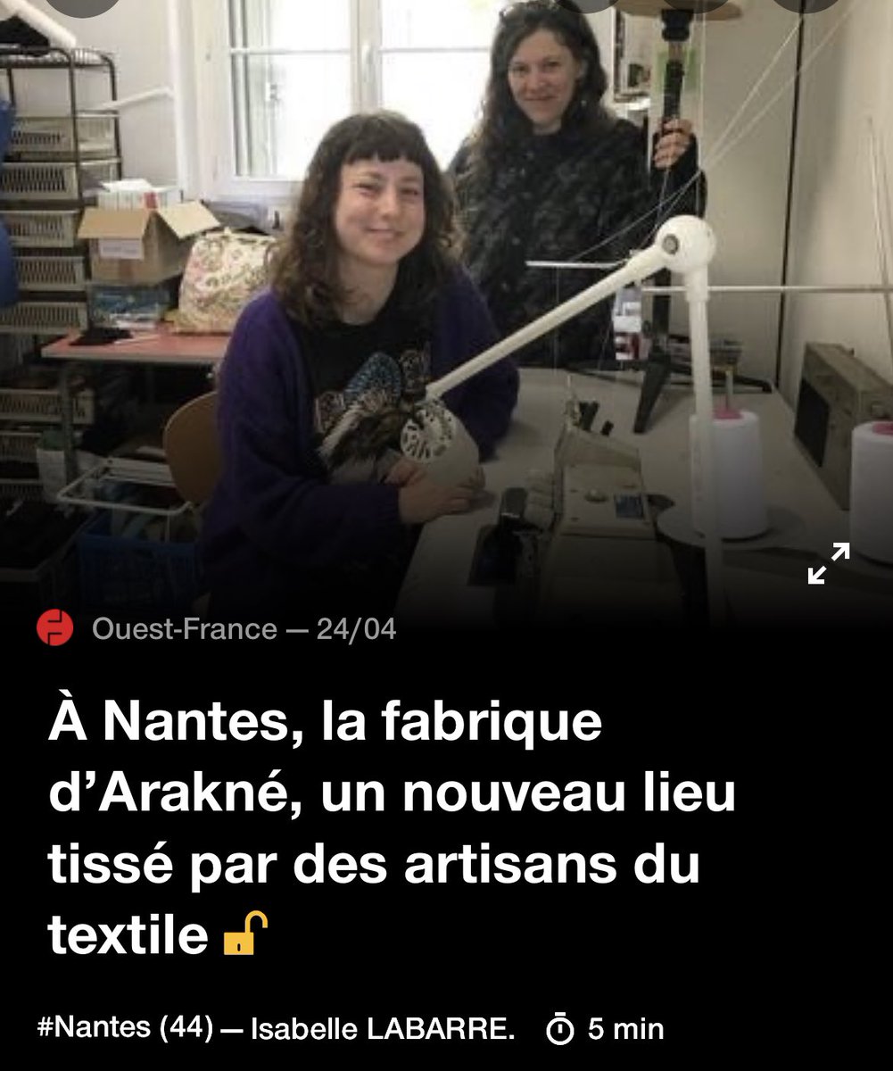 À Nantes, la fabrique d’Arakné, un nouveau lieu tissé par des artisans du textile #Nantes #Économie @OuestFrance ouest-france.fr/pays-de-la-loi… Une belle initiative au cœur de Bellevue qui contribue au développement de la mode responsable nantaise !
