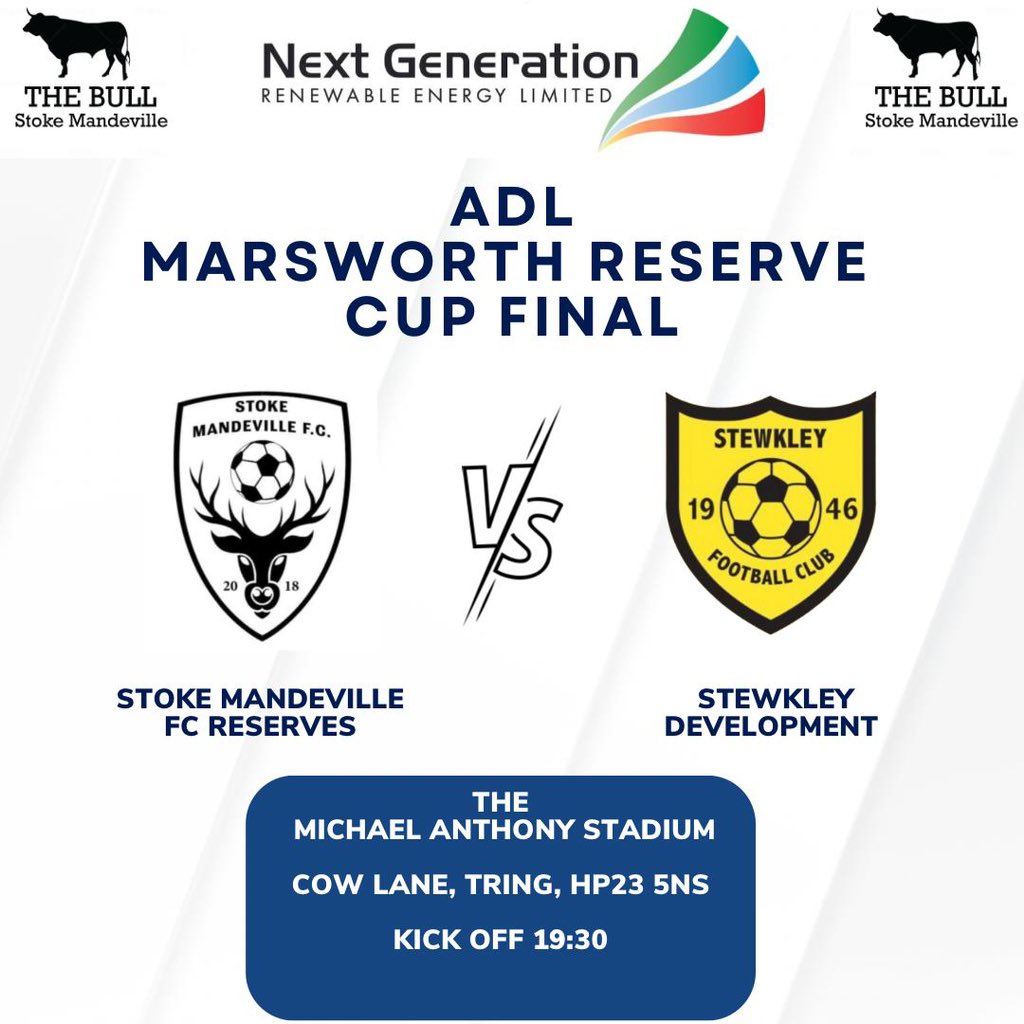 It’s cup final number three this Friday night for the Stags. We look forward to playing @Stewkley_FC in what is looking to be a great cup final. Come down and get behind your Stags as they’re looking to win both domestic ADL reserve cups. Entry is £4 PP #TogetherWeCan