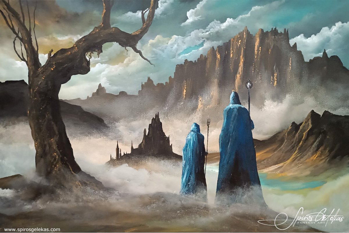 This painting of the Blue Wizards from Tolkien's Middle Earth is amazing.
#middleearth