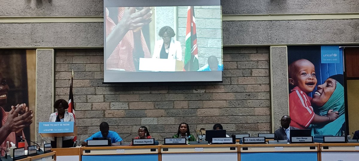 Important messages at the launch of @UNICEFKenya advocacy priorities e.g. on strengthening the social service work force to #EndViolenceAgainstChildren. Governor @CecilyMbarire also encouraging the leadership of child representative Precious, 12 yrs old👏 #FemaleLeaders #SDGs
