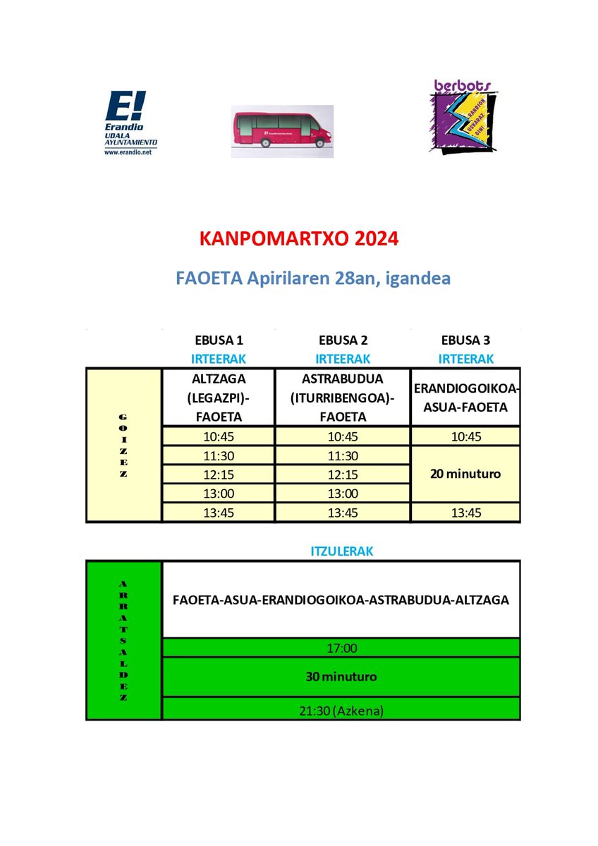 berbots's tweet photo. Kotxerik ez! Etorri autobusez!

Igandean, Faoetako inguru guztian ezin izango da aparkatu!
Trafikoa murriztua egongo da.
Norantza bakarrekoa.
Eta 10:00etatik aurrera kotxeentzako guztiz itxiko da. https://t.co/ebkXJfQ3jC