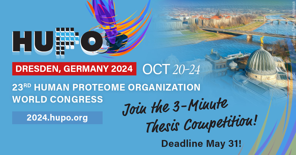 🎤 Are you an early career researcher passionate about #proteomics? Join the 3-minute thesis competition organized by HUPO ECR Committee & HPP. Present your research in a simple, engaging format and win cash prizes at #HUPO2024 in Dresden! ℹ️ Applicants should submit a lay…