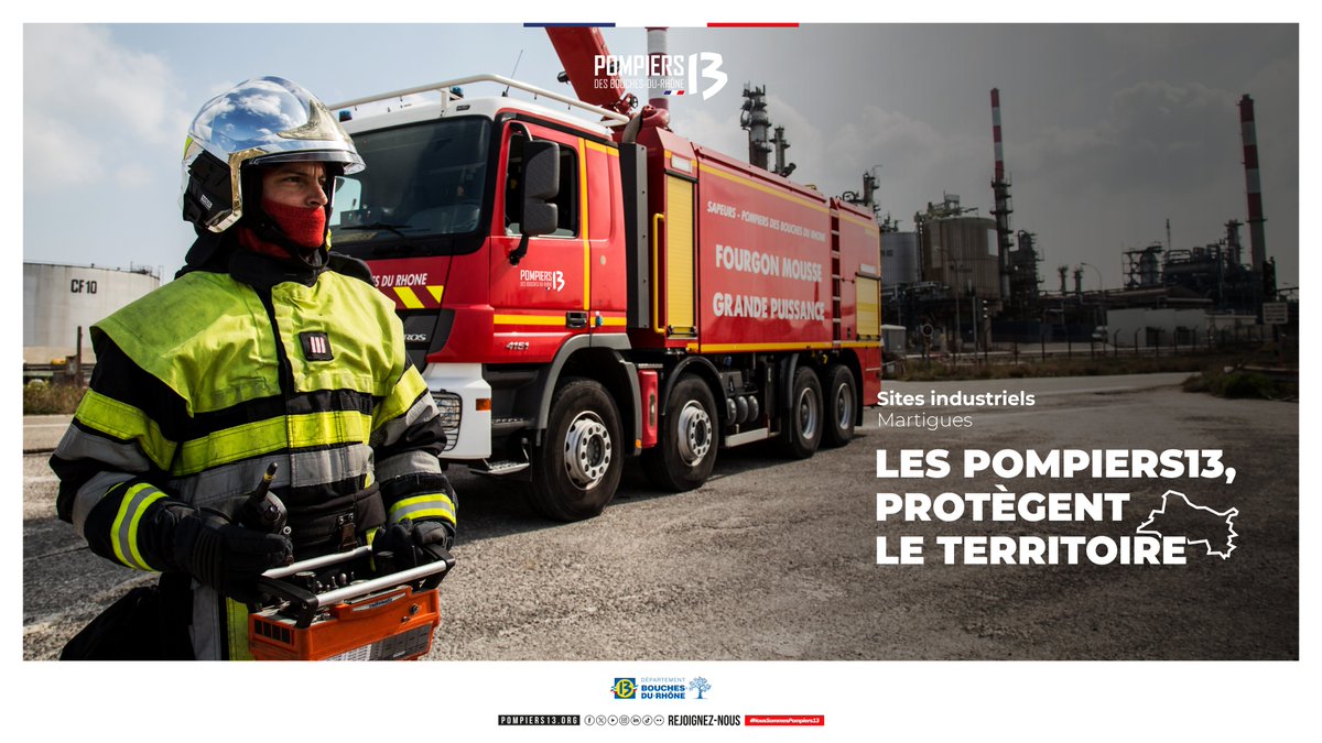 [#Territoire]
Publication 0️⃣8⃣/1️⃣5️⃣

Les #Pompiers13 protègent le territoire.

Ils interviennent sur le bassin bucco-rhodanien qui comporte de nombreux sites industriels et usines pouvant être confrontés à des incidents d’ampleur. 

📷 Sites industriels, Martigues
