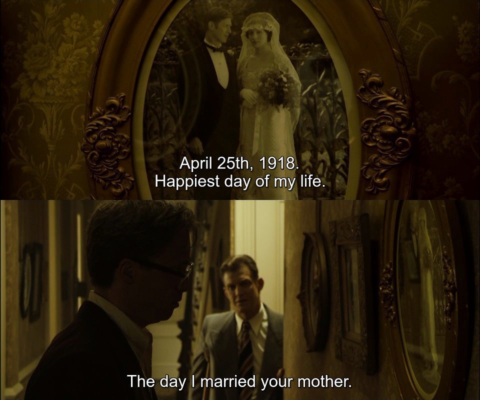 Apr 25th 1918 - Benjamin Button's parents, Thomas and Caroline, were married. 📽️📅 The Curious Case of Benjamin Button (2008)