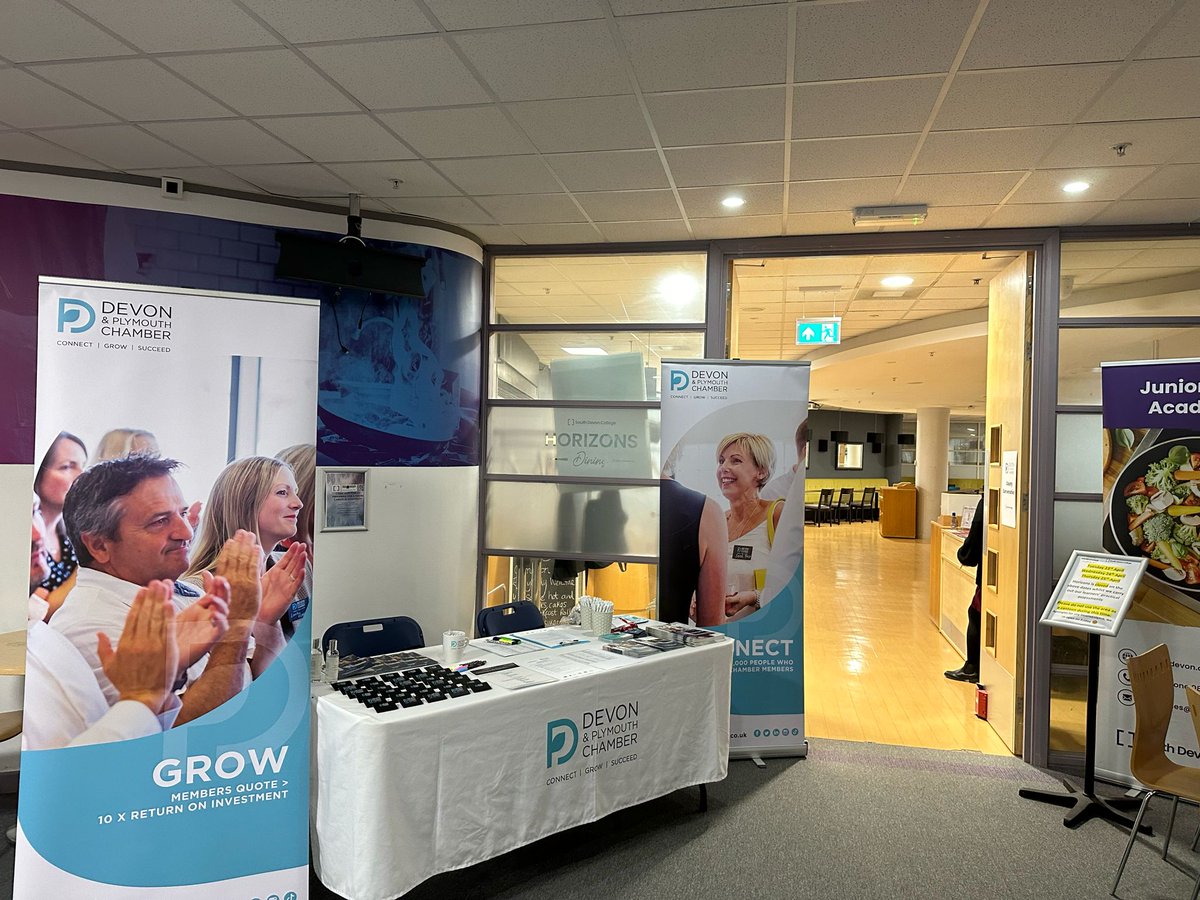 Chamber_Devon's tweet photo. All set up for #CountyConversations at @sdcollege and ready to hear from some fantastic guest speakers 🗣

Find out more here >>> https://t.co/adpTtnJ4zu 

#networking #devon #devonnetworking #connectgrowsucceed #peopleplanetpurpose https://t.co/gTBCcSr5ih