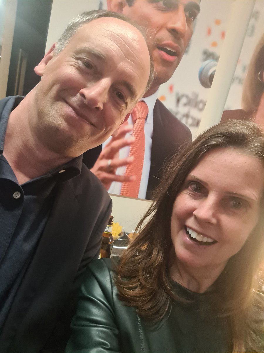 When Rishi photobombs you at the fabulous party at @Policy_Exchange to launch @ShippersUnbound latest book #nowayout. Luckily I had top spy author @CharlesCumming to protect me.