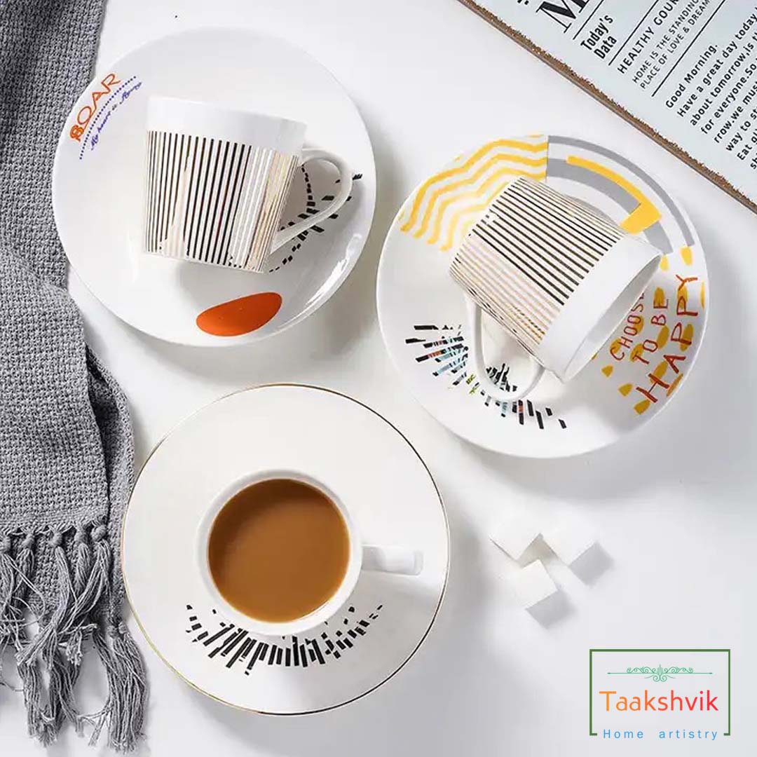 Luxury Mirror Ceramic cup with saucer.
The stylish color and unique matching saucers will brighten any table at home, office, party and somewhere else. 
Order Now: +91 8384083043
#TaakshvikGallery #CeramicCups #CoffeeCups #StylishCoffeeCups #Teasets #CoffeeMugs #BuyCoffeeCups