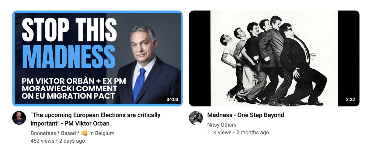 I'm sure algorithms have a sense of humour. Why else would YouTube put these together?