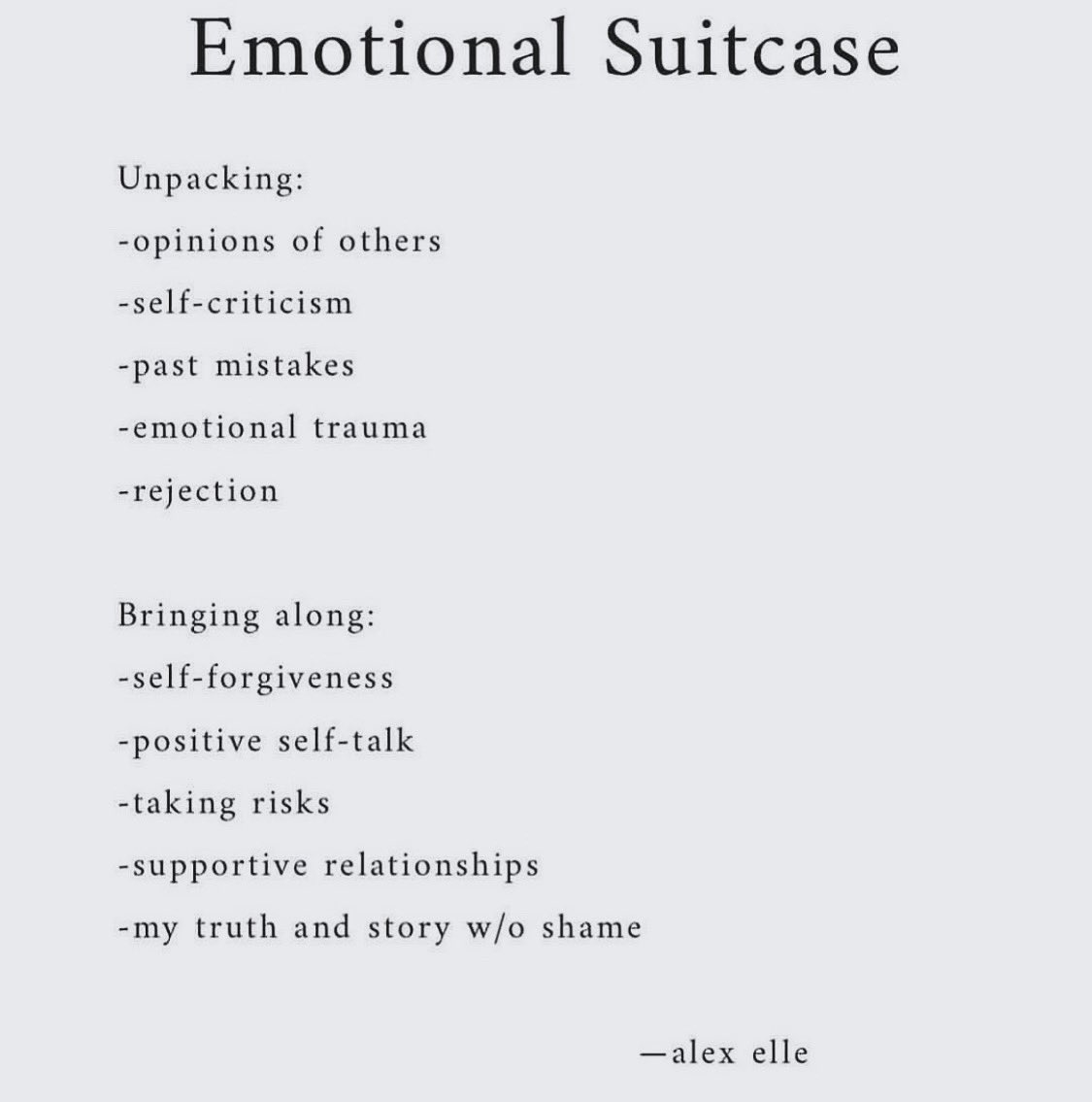 Give yourself permission to unpack the suitcase you carry around and what you choose to let go of!🧳 #emotionalsuitcase #selfforgiveness #baggage #selfcriticism #rejection #permission #giveyourselfpermission #selflove #unpack #heavyload #whathealsyou #mentalhealthawareness