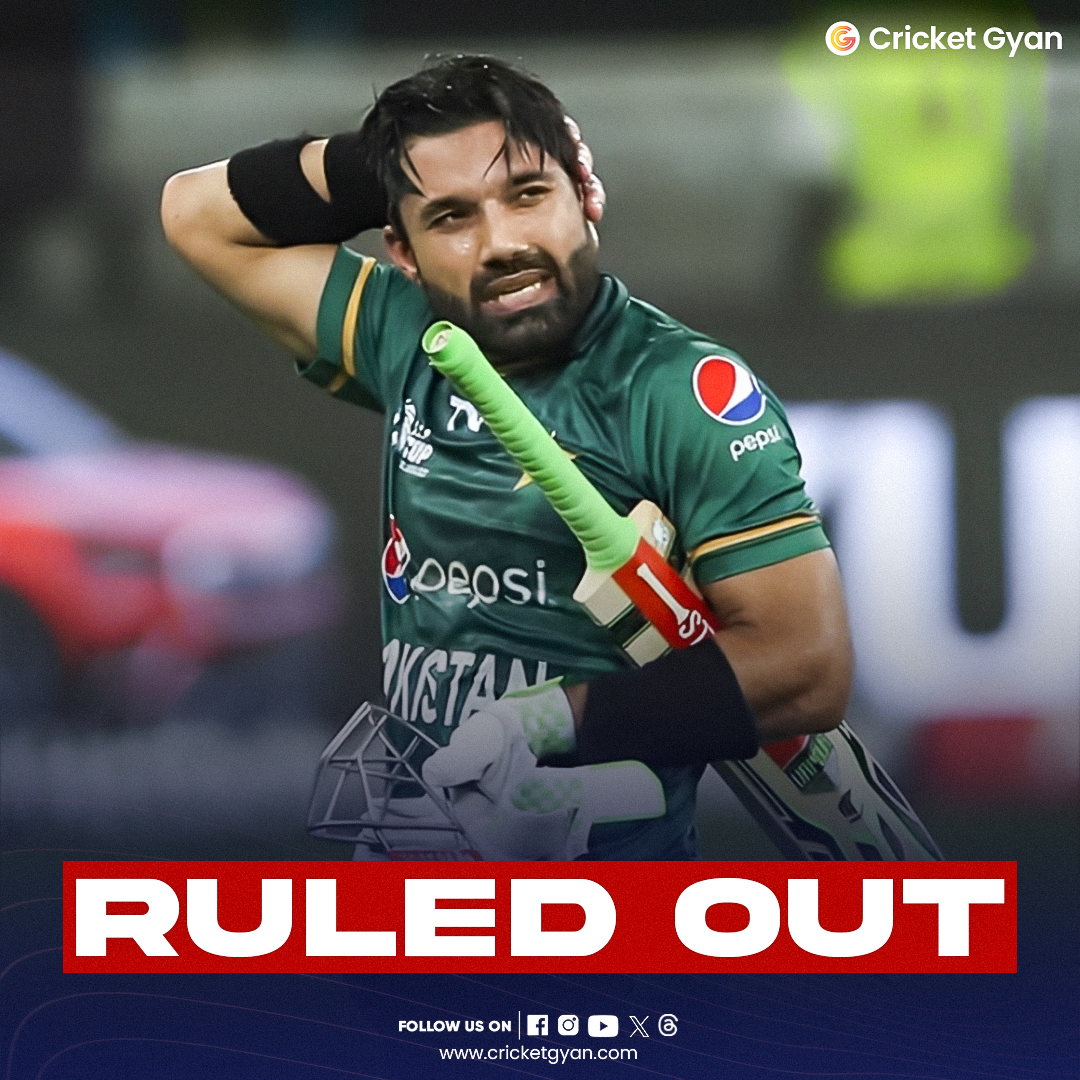 Mohammad Rizwan ruled out of final
two T20Is due to injury
.
.
#MohammadRizwan #pakistan #pakistancricket
#cricket #cricketnews #cricketgyan