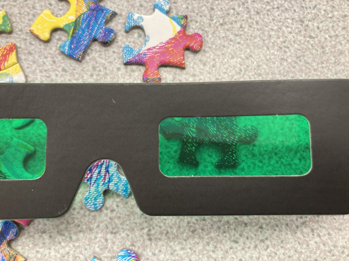 StNiniansLib's tweet photo. Our #Carnovsky jigsaw is proving to be something of a challenge - not sure if using the glasses help! This is the same piece under the three filters. Come and have a go if you think you Jigsaw hard enough! https://t.co/cK51KjM6YQ