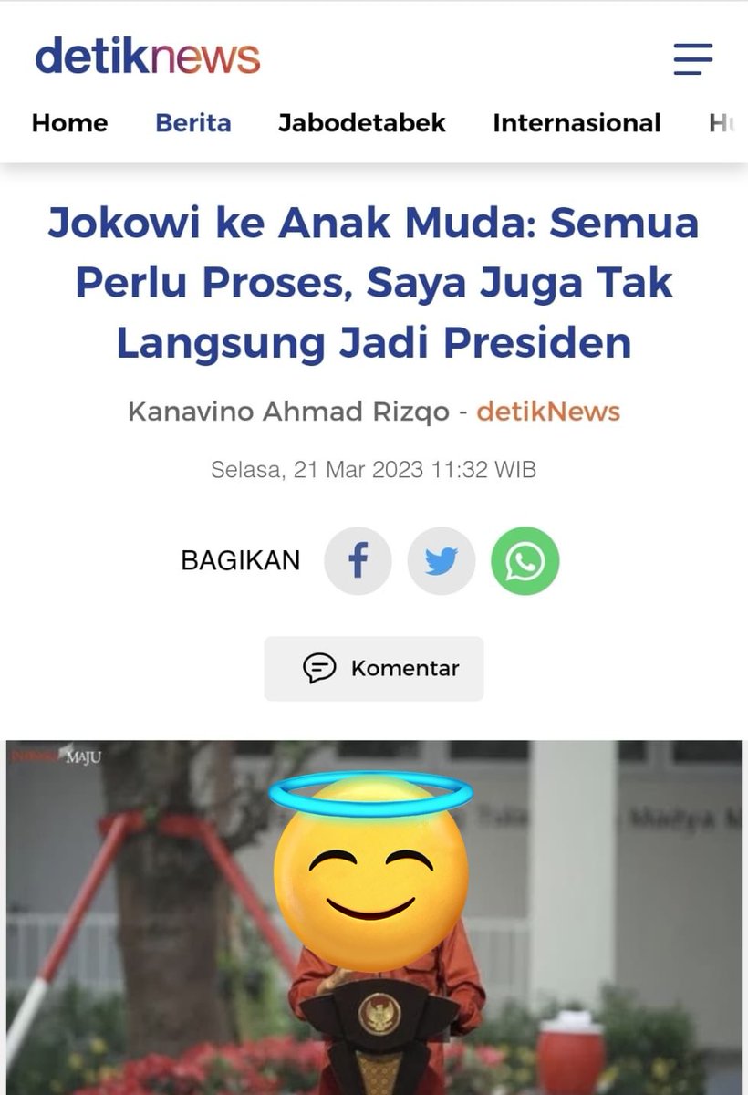 Iya, meski gak masuk akal harus berproses, misalnya tidak perna tertarik dgn dunia politik dan hanya jual martabak, tiba-tiba jadi walikota kurang dari 2 tahun, lalu jadi wapres Proses yang sangat panjang. Salut dengan ucapan mukidi.