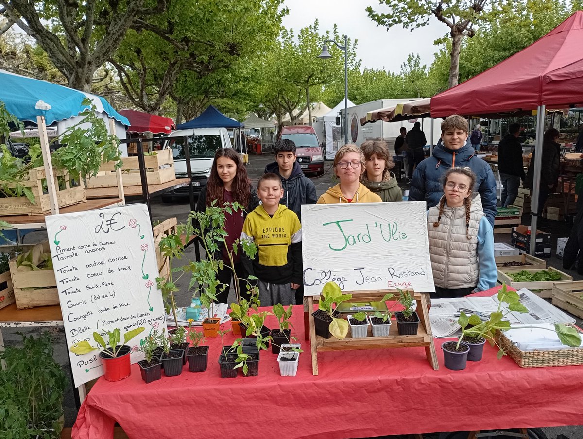 nseguela32's tweet image. Vente sur le marché des plants du #jardulis du @JeanRostandGers ! Un exercice par toujours simple mais une démarche très valorisante pour les élèves du #dispositifulis! 🫑🌿🥗🍅 #peac @dsden_32 @actoulouse #eauze #marché #timiditéetpersuation #parcoursavenir