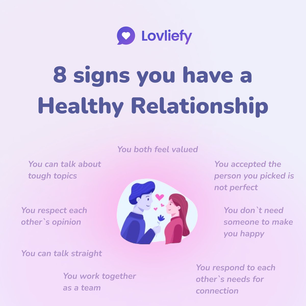 Healthy relationships are built on a foundation of mutual respect, understanding, and support. 
Are you seeing these signs in your relationship? Share your thoughts and experiences in the comments below! 💬✨ #HealthyRelationships #MutualRespect #EmotionalSupport