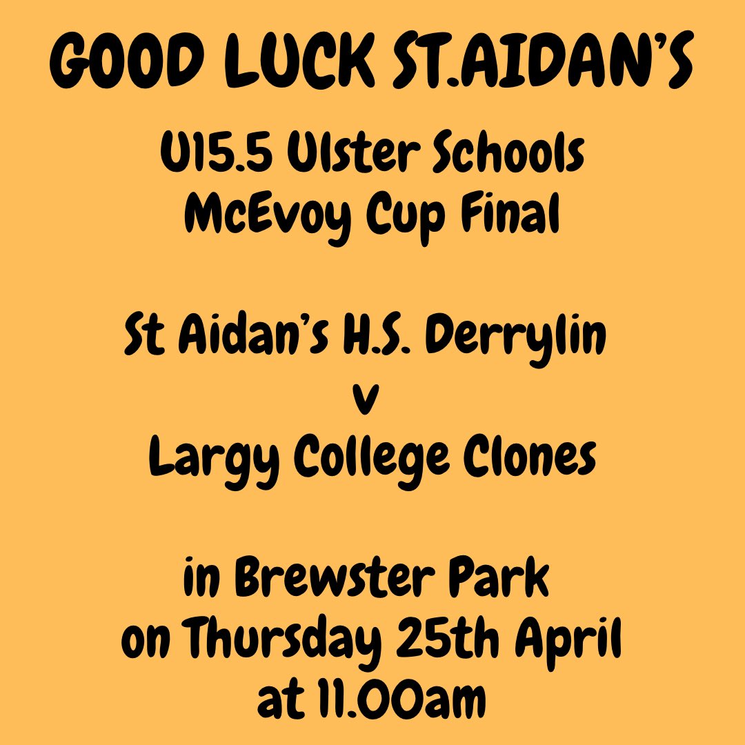 Best of luck St.Aidans H.S.!