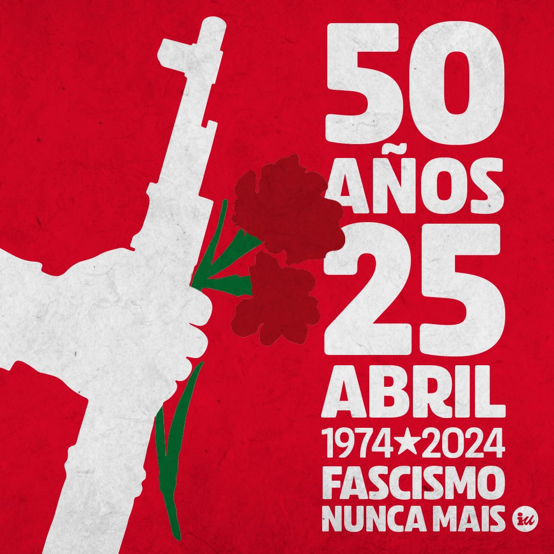 El pueblo es quien más ordena. Un #25deAbril de 1974 en Portugal sonaba en la radio 'Grândola Vila Morena' y los claveles tomaban las calles para acabar con la dictadura salazarista. Las conquistas sociales no se tocan, se defienden y se sigue avanzando. ✊Fascismo nunca más.