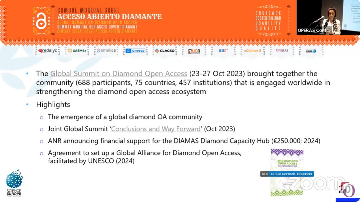 In her keynote at #OPERAS2024, Lidia Borrell-Damían explains how #equitable #openscience connects to #DiamondOA and why a #global dimension is critical for all efforts concerning #equity.