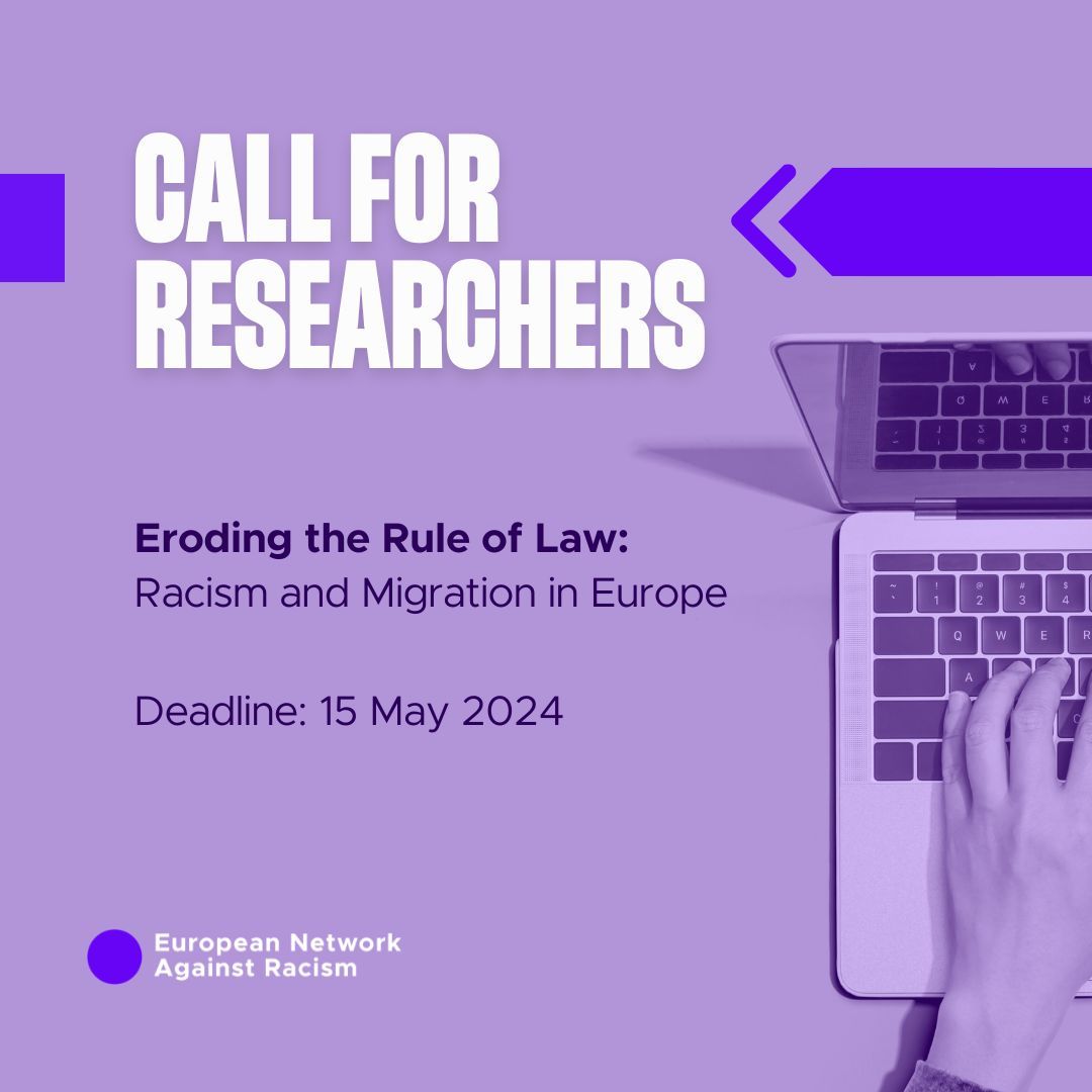 New #research opportunity! 📢 We are seeking several researchers for our upcoming study on #migration and #racism in Europe. 

Apply by 15 May! ⏩ enar-eu.org/call-for-resea…

#MigrationStudies #AntiRacism