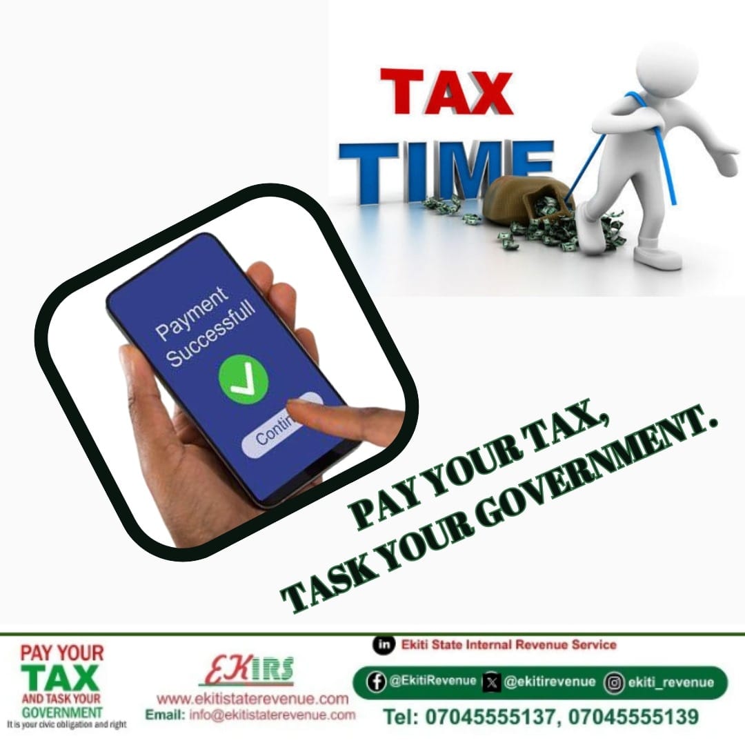 ekitirevenue's tweet photo. #PayYourTax
#TaskYourGovernment https://t.co/UOAwmEw9F0