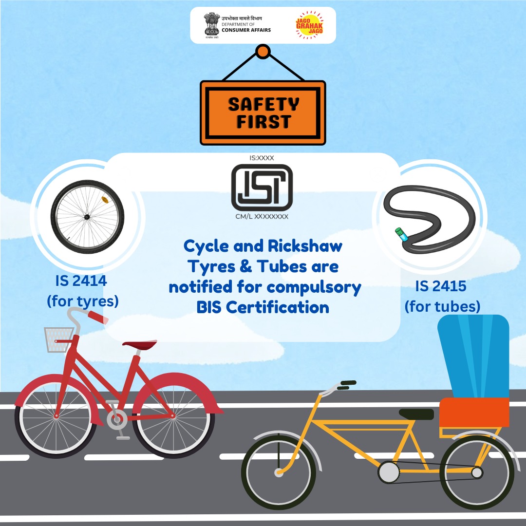 Protect yourself on the road, choose ISI certified tyres & tubes only! #ISIMark #BISCertification #safety