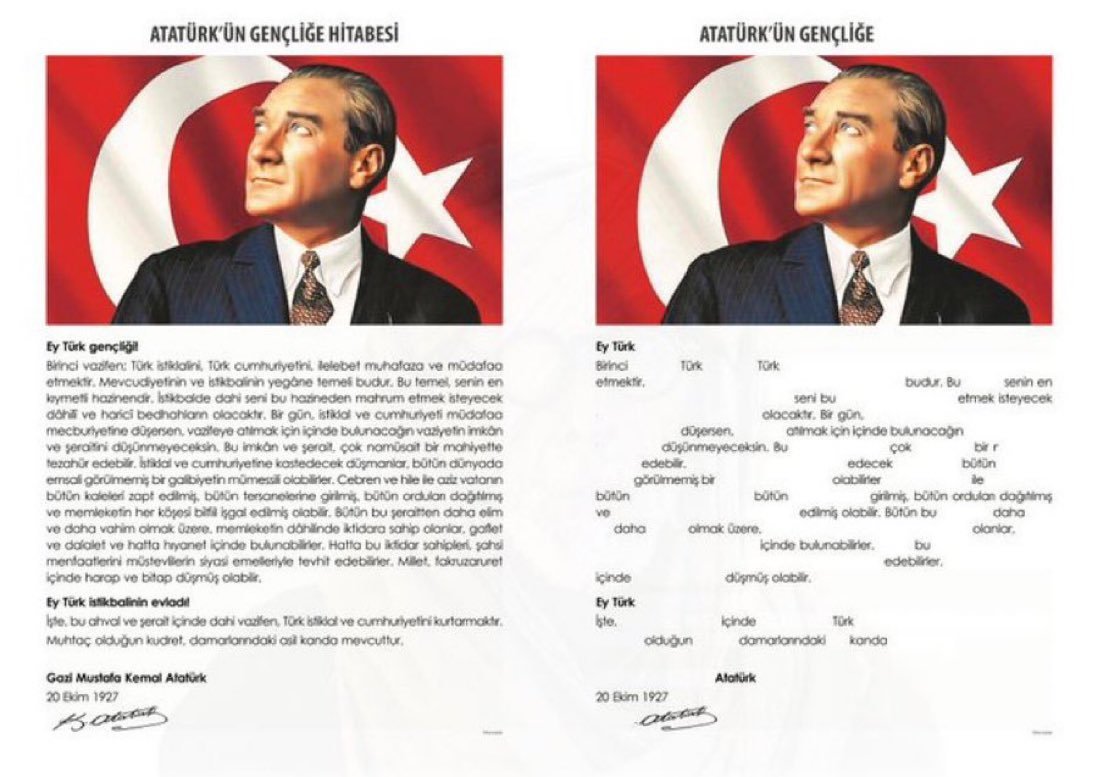 Ataturk´s Turkish speech if you remove all the Persian, Arabic and Latin loanwords. It is important for people with an Islamic background to realize their languages, cultures, histories and heritages are intertwined and connected. Denial is not an option.