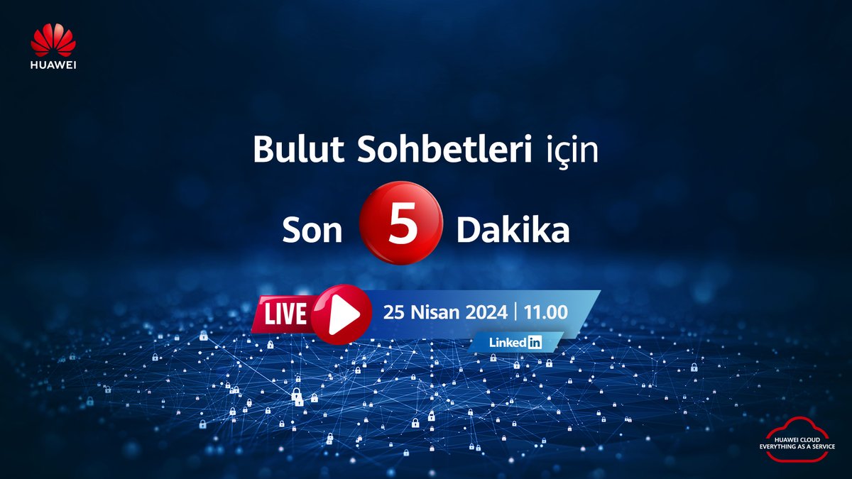Yedekleme, Kurtarma Stratejileri ve Önemi: Türkiye'deki Teknoloji Altyapılarını Tartışıyoruz.

Canlı yayın etkinliğinimiz #BulutSohbetleri 5 dakika içinde başlıyor👇

linkedin.com/events/7186601… 

#Huawei #HuaweiCloud