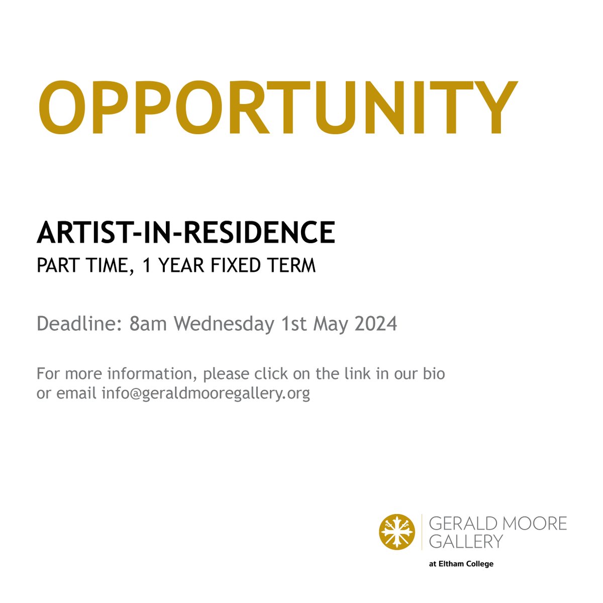 OPPORTUNITY: Artist-in-Residence LESS THAN 6 DAYS LEFT TO APPLY! The position is available as a one-year assignment for a working artist in any medium. The successful applicant will have access to studio space and use of the facilities within the Art Dept. tes.com/jobs/vacancy/a…