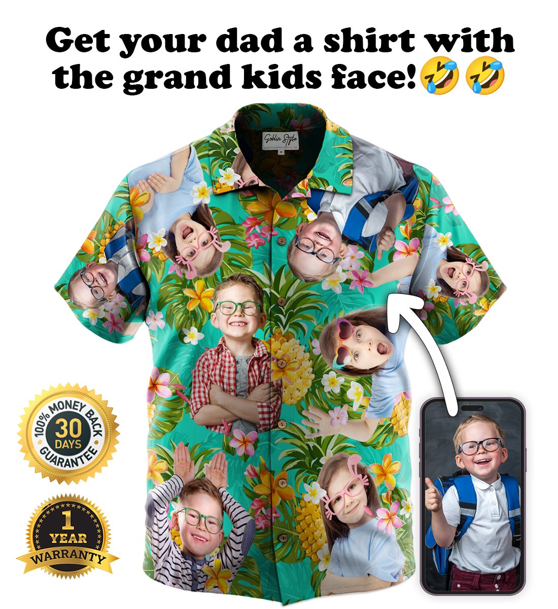 Father's Day is coming up. Get your dad a shirt with all of his grand kids face! Grab it today: goblinstyle.co/product/custom…
#fatherday #gift #giftfordad #grandpa