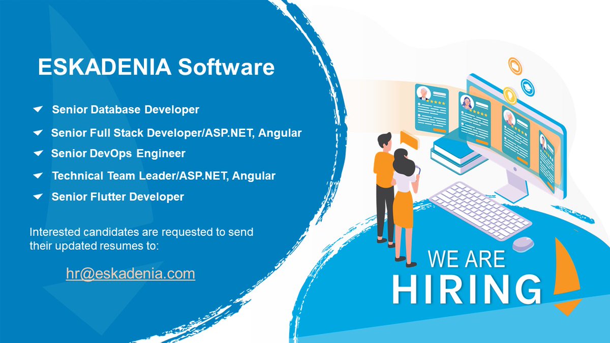 ESKADENIA Software is hiring! Interested candidates can share their resumes with us at hr@eskadenia.com

#HiringAlert #vacancy #JobAlert