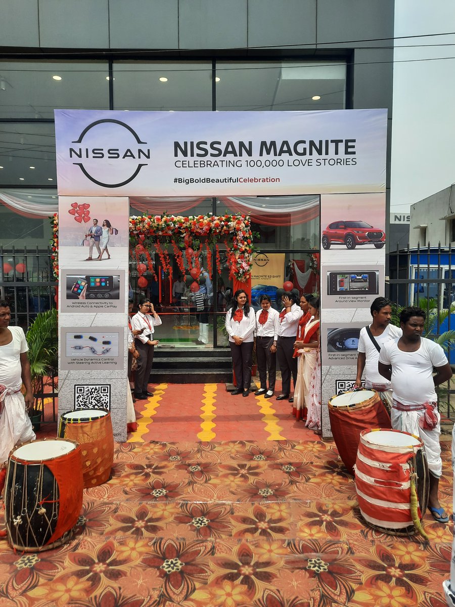 Nissan Motor India’s new showroom & service workshop in Durgapur, WB, are now open, adding to Nissan's growing network of 270 touchpoints across India! Visit Banerjee Nissan Today! #NissanMotorIndia #NetworkExpansion