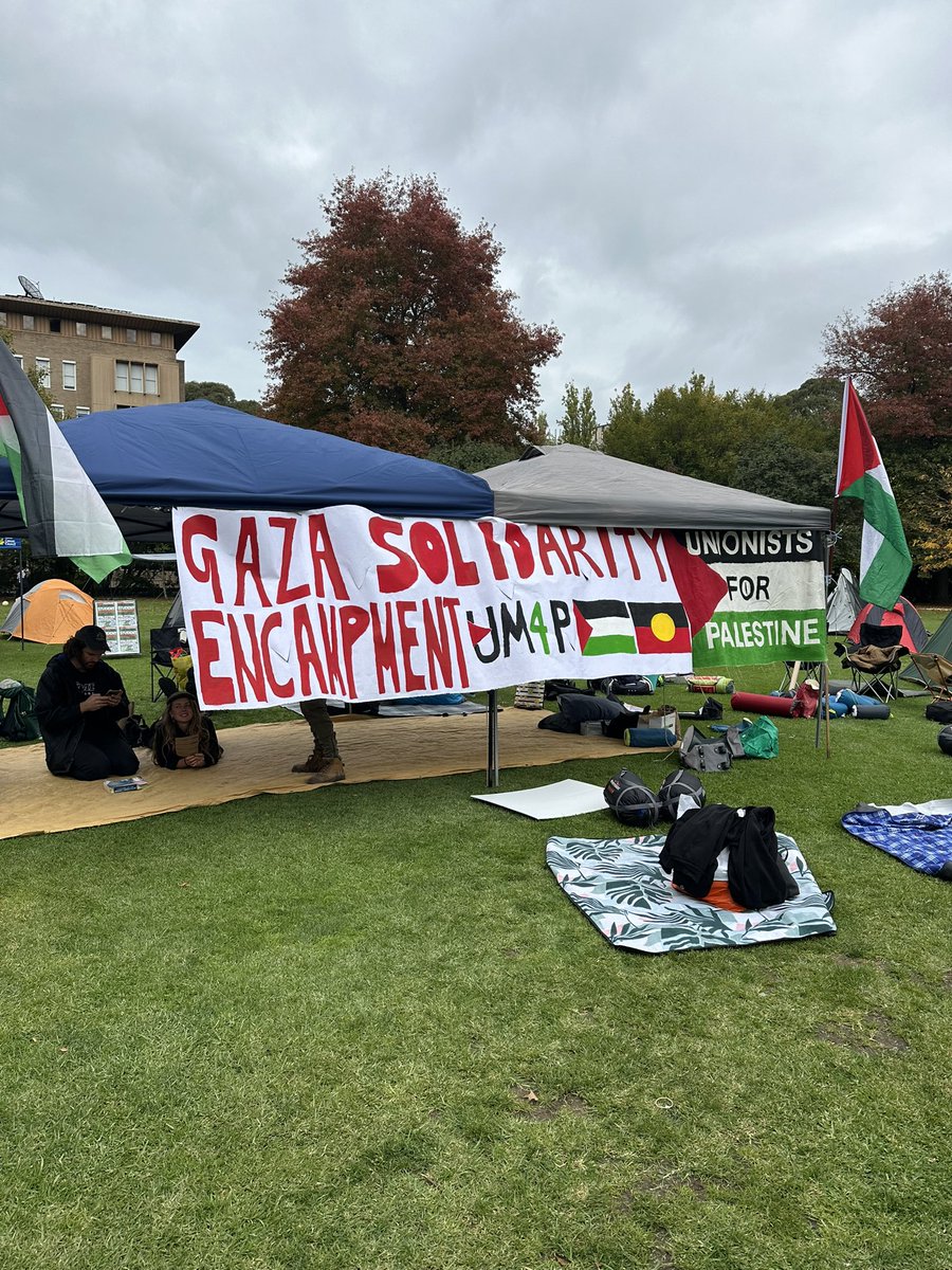 #Melbourne University Gaza solidarity encampment.