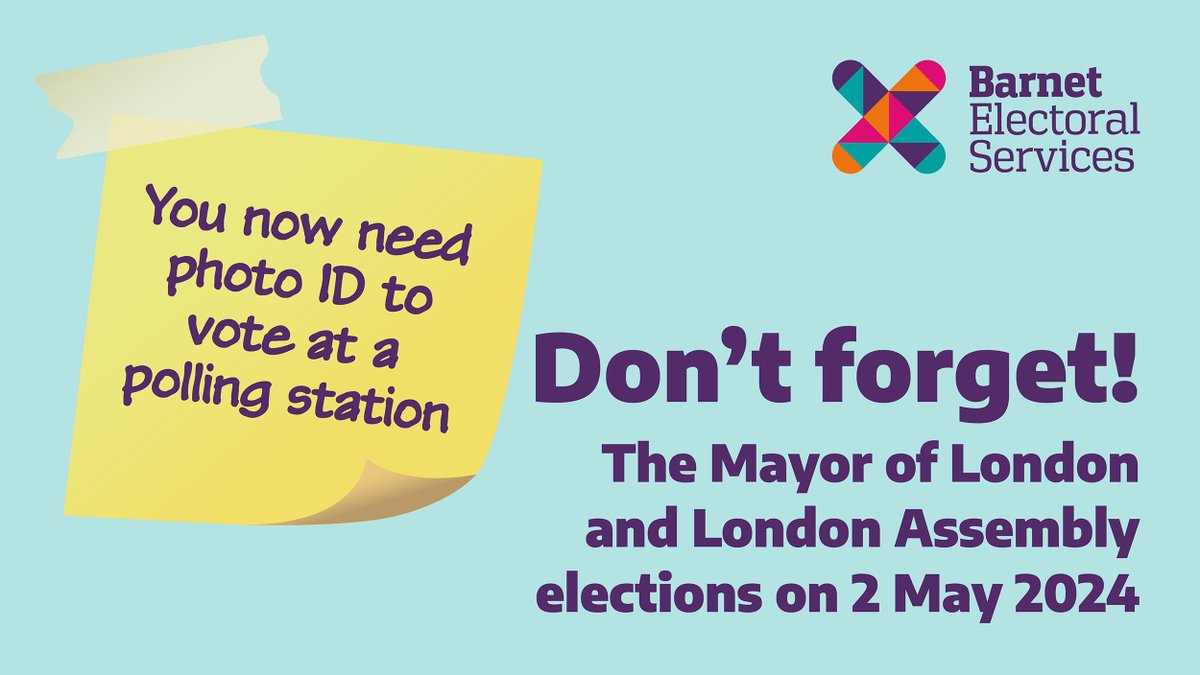 Only 1 week to go until the London elections on Thursday 2 May. Are you ready to vote? Barnet.gov.uk/elections