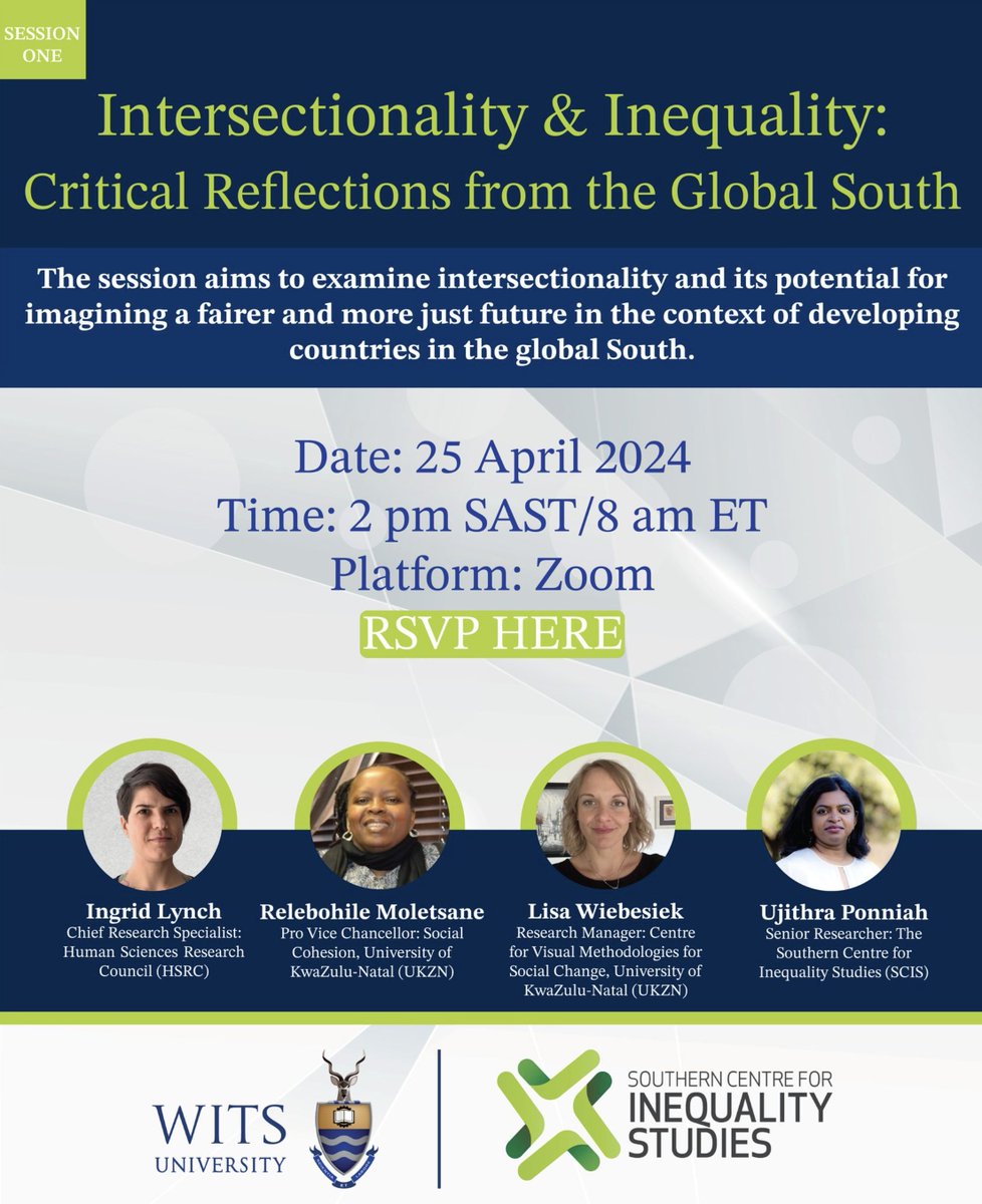 You're invited to the Learning Series on Promoting Intersectional Development Research This is an opportunity to learn & share knowledge about opportunities & challenges of integrating intersectionality in development research RSVP: t.ly/O3Co- Date: 25 April; 1400