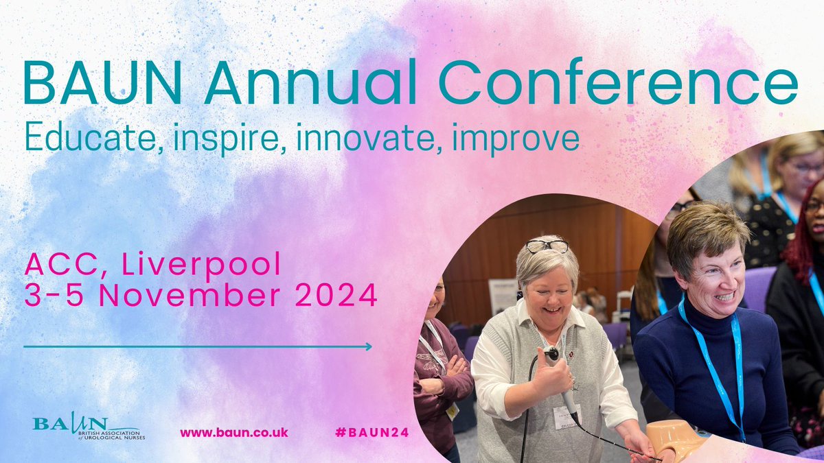 Educate, inspire, innovate and improve with us at the BAUN Annual Conference 2024. Join us at the @ACCLiverpool again this year from the 3-5 November 👉 buff.ly/4d7myIW #Urology #Urologist #BAUN24