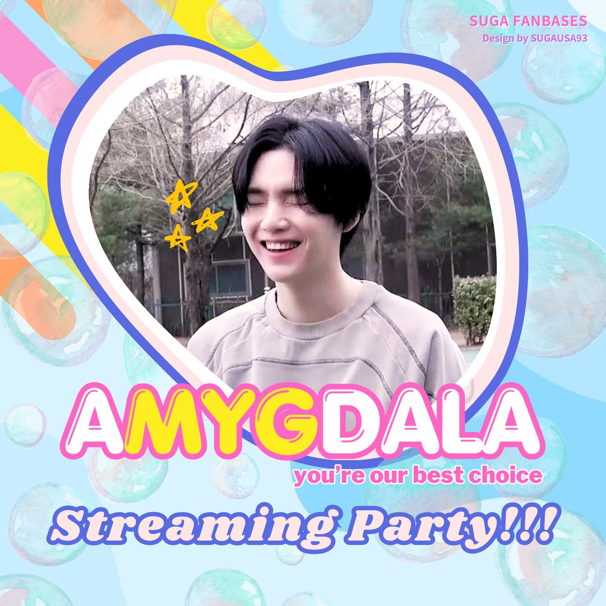 🎊 AMYGDALA STREAMING PARTY🎊 AMYGDALA MV 1周年を一緒にお祝いしましょう🛵💨 🗓 4月25日 ⏰ 午後9時 Hosts : お楽しみに WE LOVE YOU YOONGI #1YearWithAMYGDALA #1YearWithDDay #AgustD #슈가 #SUGA #シュガ