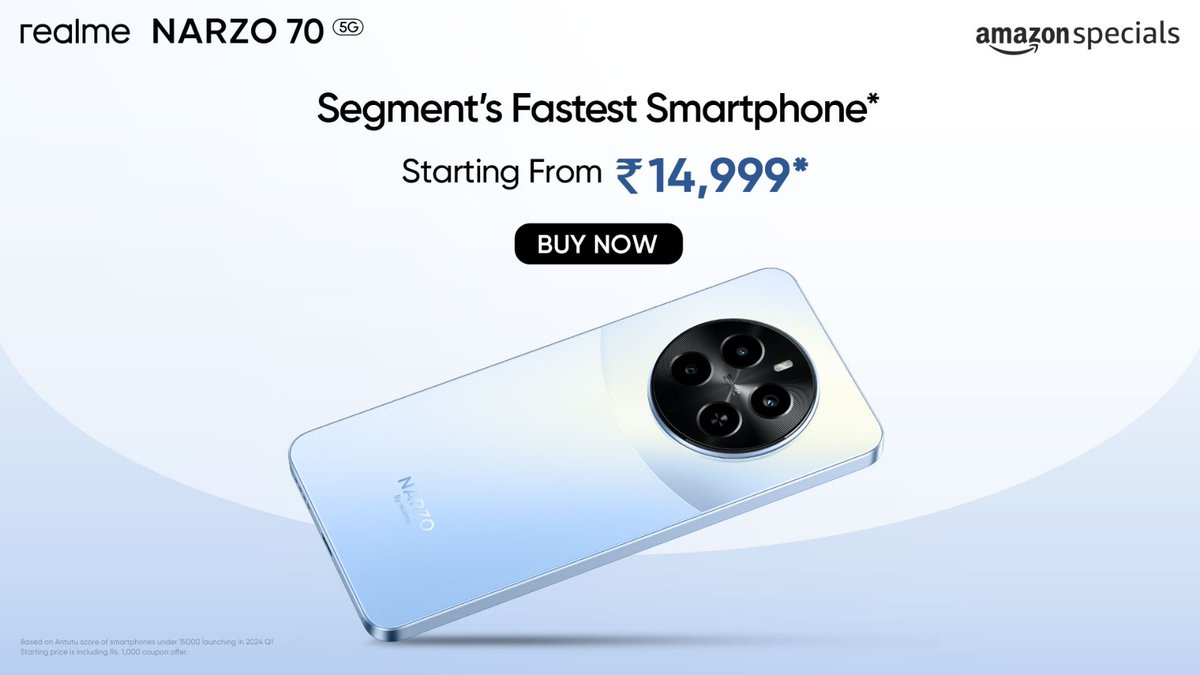 Shreya73591872's tweet photo. I am so excited because the realme Narzo70 5G sale is live now. Want to get on my hands. #GrabrealmeNARZO705GToday https://t.co/hIITplYct9
