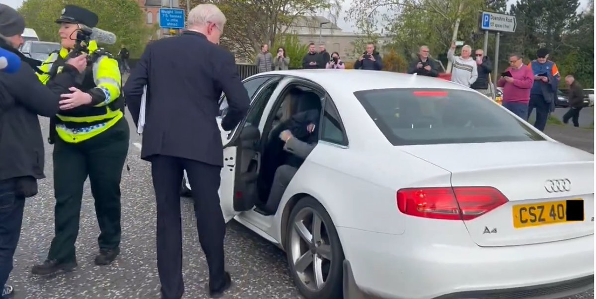 She's on fire and reckons Jeffrey Donaldson arrived at Newry courthouse in a BMW...